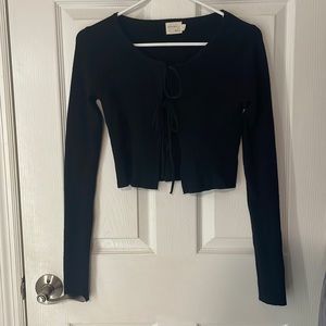 black tie front cardigan